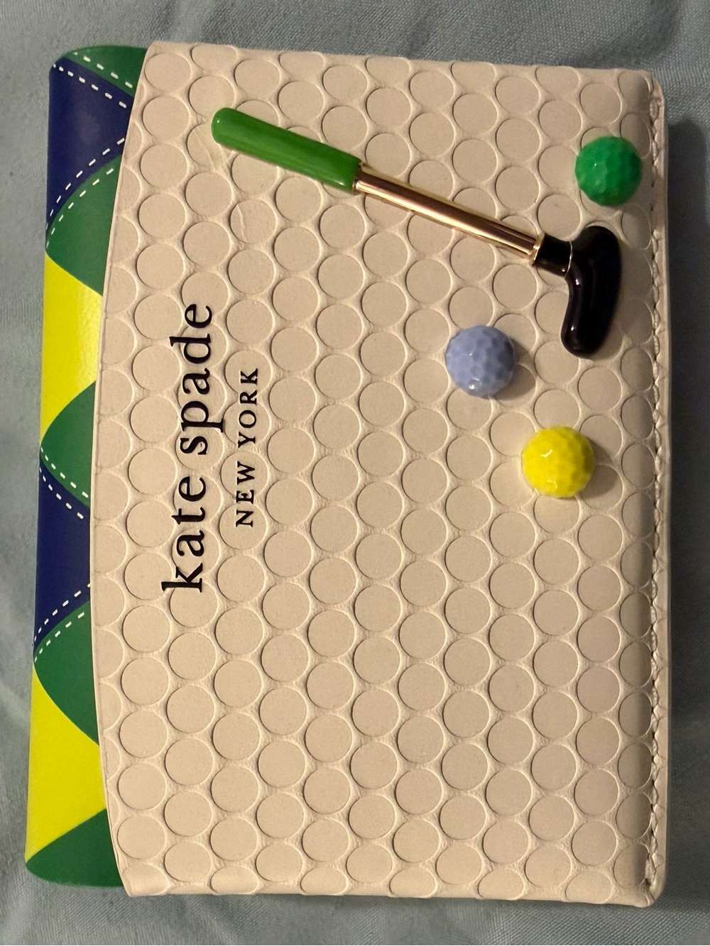 Kate Spade NY Golf Tee Time Leather Card Case - White Multi